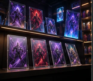 Slab and holo comics on a shelf