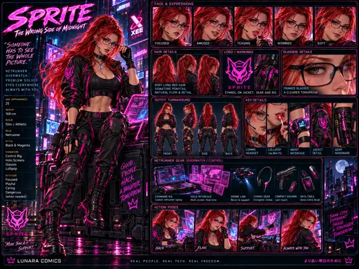 Sprite: Netrunner · Lunara’s other half