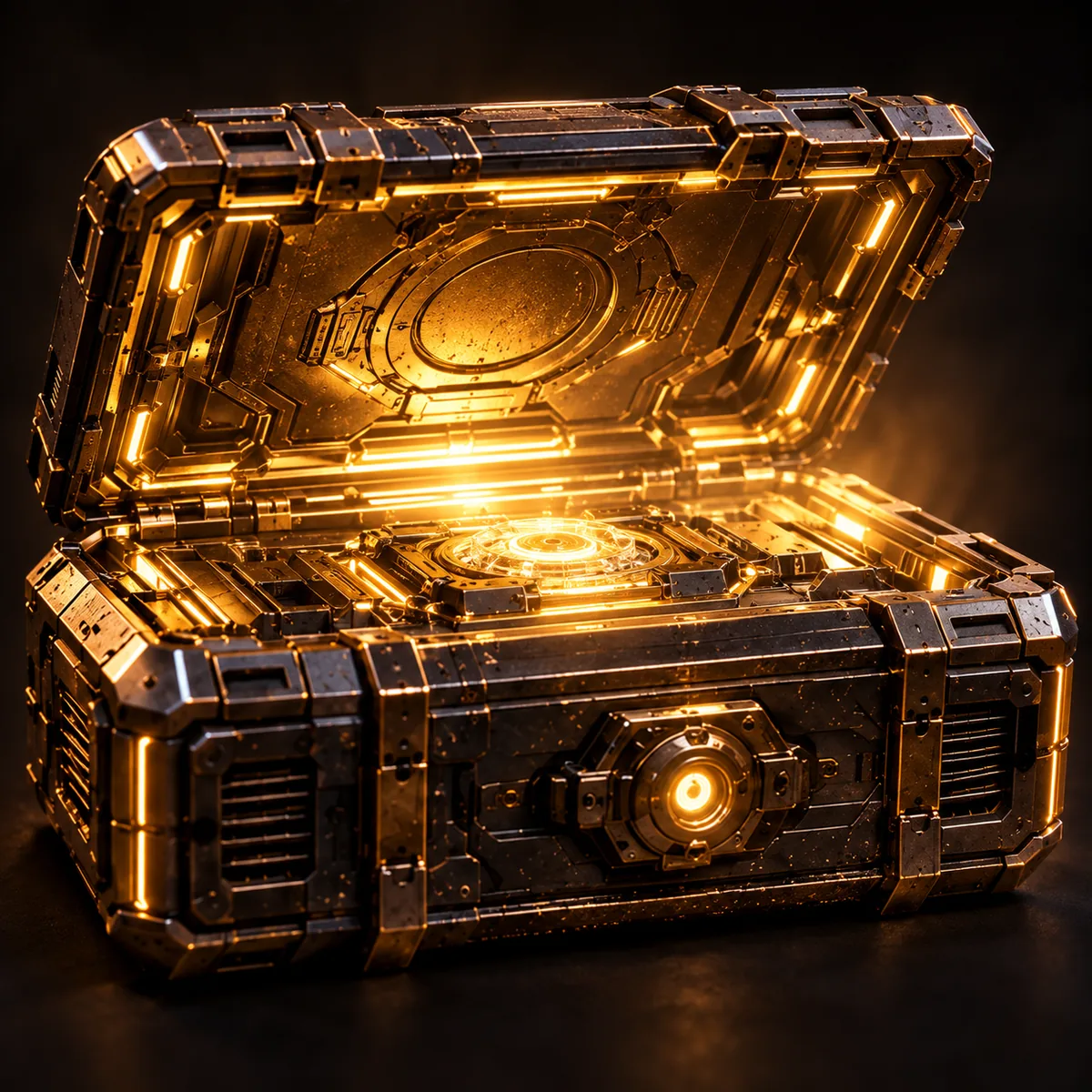 The drive opened: gold light pouring out of its core